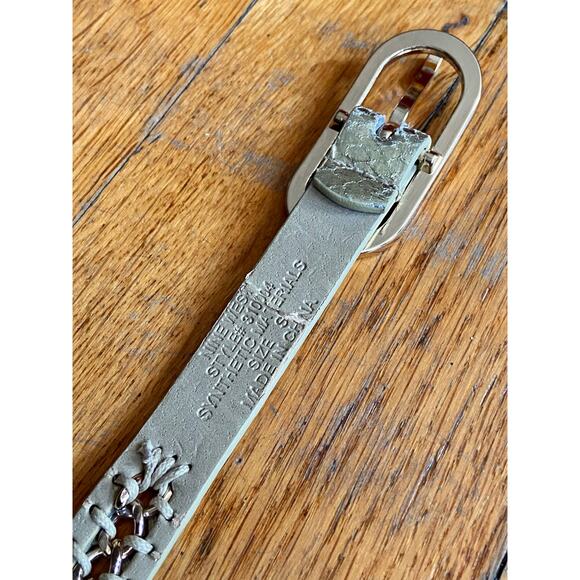 NINE WEST Gold Metallic Belt w/Chain Accent sz S - Picture 8 of 11